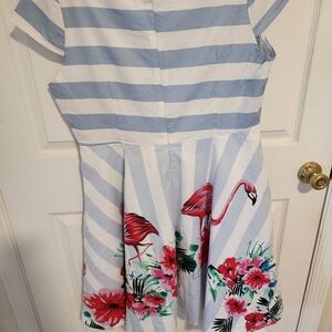 🍁2 for $15🍁 👗Dapper Days🏰 Vintage Rockabilly Flamingo CapSleeve Dress Sz 18